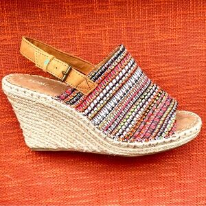 TOMS Monica Global Woven Wedge Sandal Size 9 EUC
